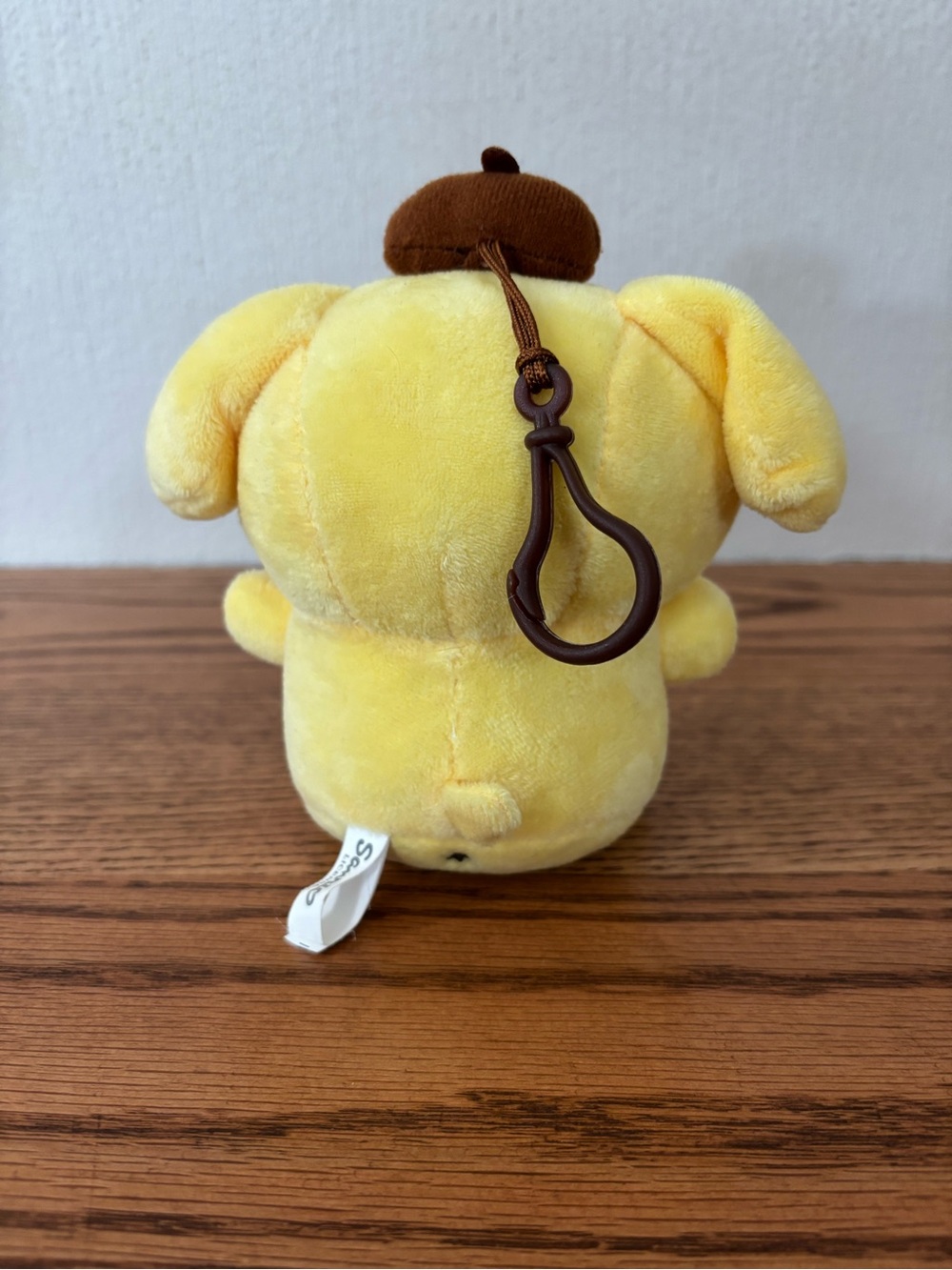 Sanrio Pompompurin Yellow Plush Beret Bow Tie Small Toy Clip On Keychain Bags - Picture 3 of 7